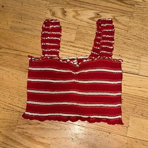 Red cropped tank top
